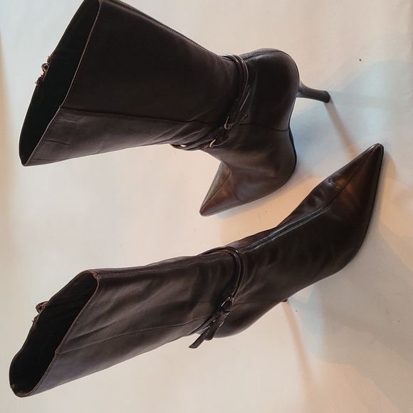 9 west mid thigh leather boots size 6 - Picture 2 of 4